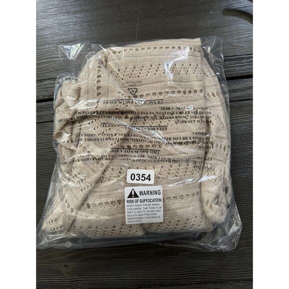 Maurices Knit Cardigan Open Front Cream Long Sleeves With Tie Ups Boho Beach LG - Picture 5 of 8